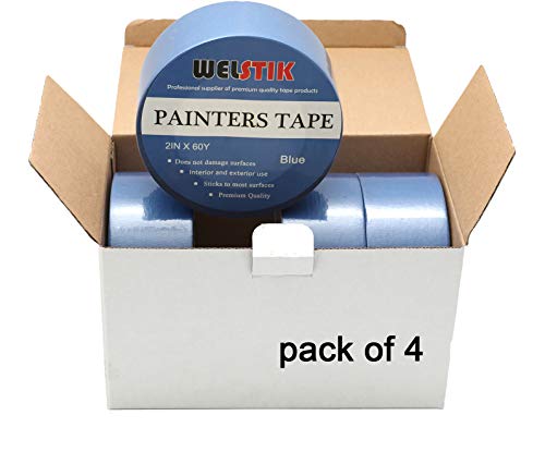 WELSTIK Blue Painters Tape 2 инча Широк,Свалящ се Маскирующая лента, за декорация на дома, 3D-принтер, калиграфия и живопис,