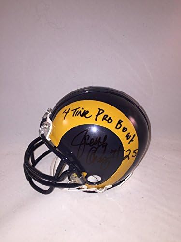 Джери Грей Подписа Мини - Каска Los Angeles Овни W/ 4x Pro Bowl-Мини-Каски NFL с автограф