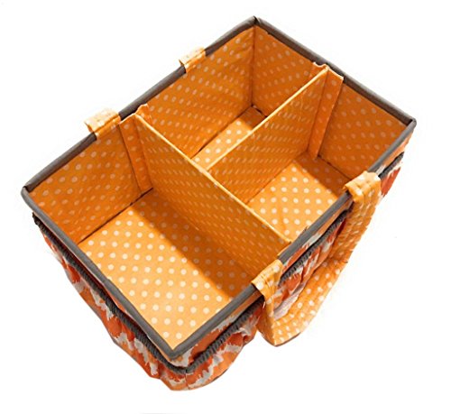 Bacati Mix and Match Unisex Nursery Fabric Storage Caddy с Дръжки, Оранжево
