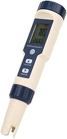 Zhjvihx PH Salinity Meter, Tds Digital PH Meter Многофункционален Дизайн Молив Лек Портативен за Измерване на Солеността и температура, Ph, Tds, EC