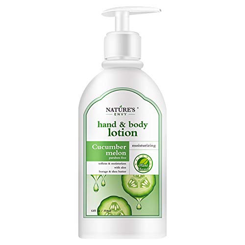 Nature's Envy Cucumber Melon Hand & Body Лосион - Нискомаслено грижа за кожата и хидратиращ крем за суха, лющеща се, чувствителна