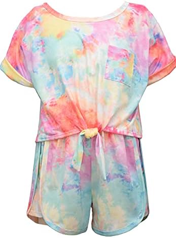 Bonnie Jean Little Girls Summer Casual Easter Clothes,Вратовръзка Боядисват Girls Summer Short Set(3T, 3_Years)