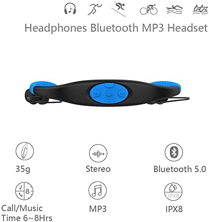 Слушалки, Bluetooth Водоустойчива за Плуване, SUDROID Модернизирани IPX8 Шийни Превръзки Подводни ушите с Микрофон, HD