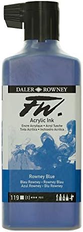 Dany-Rowney FW Acrylic Ink Bottle Rowney Blue - Универсални акрилни мастила за рисуване за художници и студенти - Постоянни