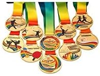 Златни медали Watermzk, за победител в мача, Ориентирани към клиента лого, 1-во Награди, Професионални метални медальони, с панделка