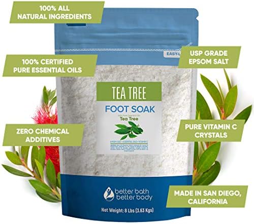 Tea Tree Foot Soak 128 грама английска сол с натурални етерични масла от чаено дърво, лавандула и евкалипт плюс витамин
