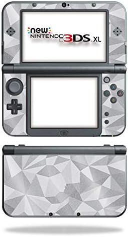 MightySkins Glossy Glitter Skin for Nintendo New 3DS XL (2015) - Сив многоъгълник | Защитно, здрава лъскава блестяща украса