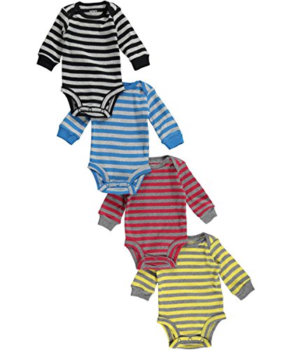 Carter's Baby 4 Pack-Long Sleeve Bodysuit Set, Момчета Твърди, Preemie