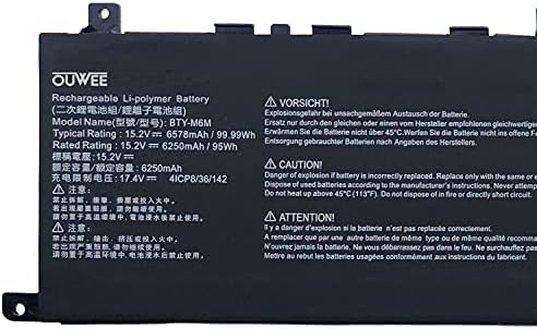 OUWEE I-M6M Батерия за преносим компютър Съвместима с MSI Creator 15 A10SD A10SF GS66 Stealth 10SFS 10SGS 10SE-045 10UG