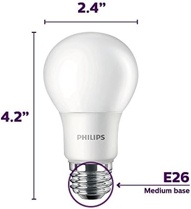 Philips LED 462168 Non-Dimmable A19 Matte крушка: 800 лумена, 5000 Кельвинов, 8 (еквивалентни на 60 W), на основата на