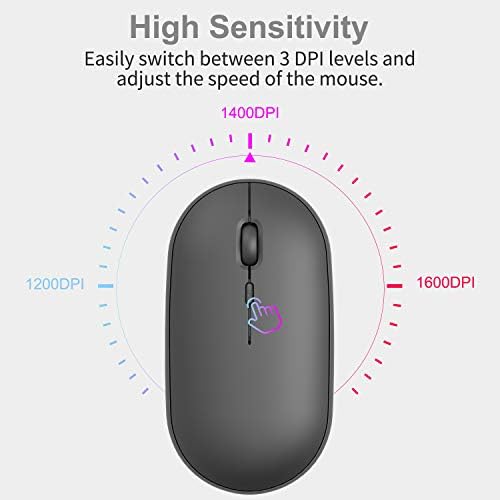 3 Регулируеми DPI ,Безжична мишка, Тиха мишка 2.4 G с USB приемник - QIJIAYI Преносими компютърни мишки за КОМПЮТЪР, таблет,