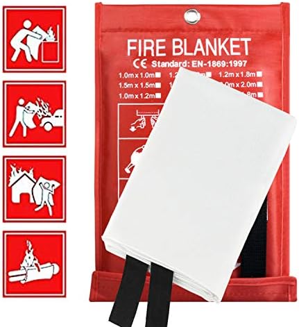 Пожар одеяло Fire Guardian Одеяло и Пожарна одеяло Противопожарни Одеяла за Кухни, спални, хора - Energency Safety (40x40)