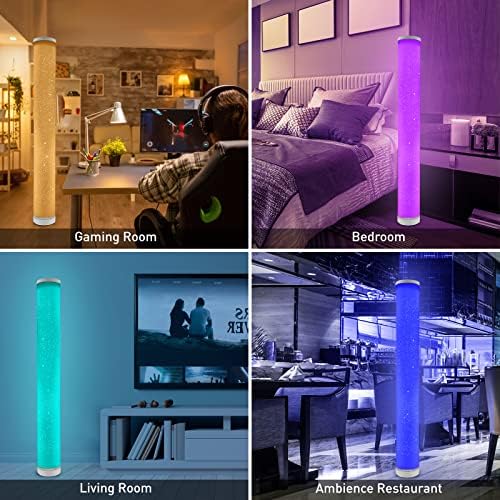 Led Торшерная лампа Dimmable с Дистанционно управление за всекидневната, RGB Color Changing Floor Lamps Star Sky Effective