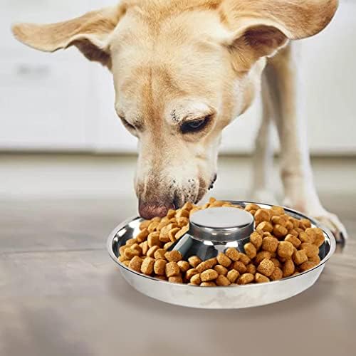 FAKEME Здрава Метална Бавно Ясла От Неръждаема Стомана Спира Преглъщане на Кучешка Храна, Подуване на корема, Разстройство на Стомаха и Храна за куче Котка Пет Bowl