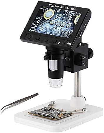 IREANJ Микроскоп HLZS-1000X USB Цифров Микроскоп 4,3-Инчов LCD Дисплей VGA Микроскоп с 8LED и монтиране на стена за Ремонт