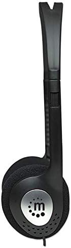 Manhattan Stereo Headphones - 6 – крак Кабелен кабел, Регулируема лента за глава ,Един plug 3.5 mm Stereo Jack - за лаптоп,