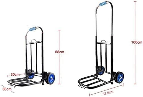 Количка колички ръце Tiyabds сгъване сгъване на количката количките на ръце сгъване за кола се движат и колички полза офис сгъване (цвят: черен размер: 52.5x100cm)
