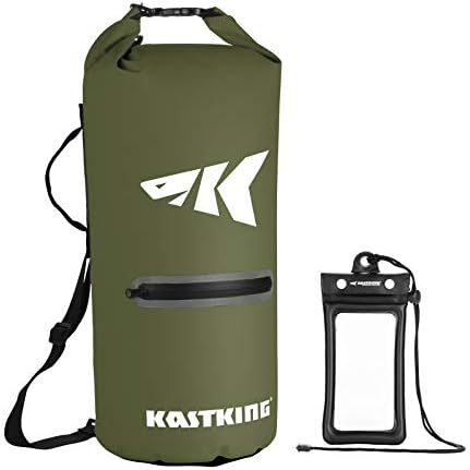 KastKing Cyclone Seal Dry Bag - Водоустойчива чанта с преден джоб с цип за телефон, идеална за плаж, риболов, каране на каяк, каране на лодка, туризъм, къмпинг, колоездене, каране н?