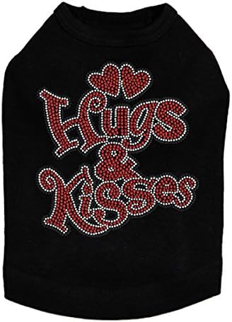 Hugs & Kisses Тениска за кучета, L Черен