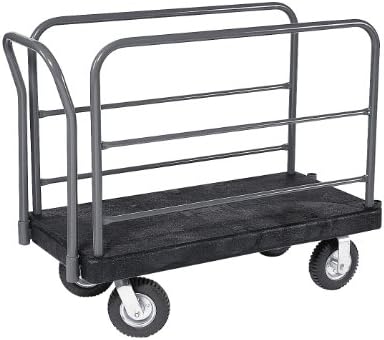 Akro-Mils V90282G10112017 VERSA/Deck 2000-Pound Cap 30-Inch by 60-Inch Plastic Платформа Truck with 8-Inch Мухъл-On Rubber Casters, Two Crossbar Straight Handles and One Open Swayback Handle, Black