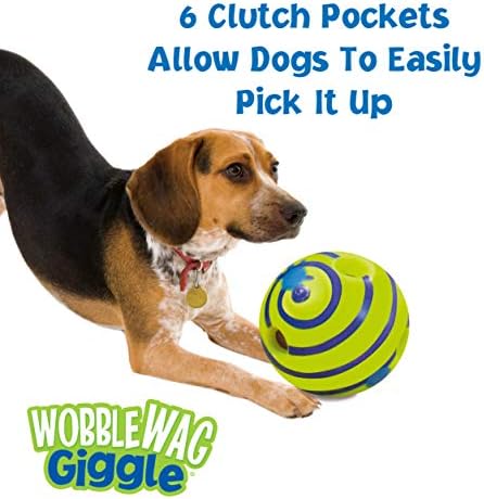Wobble Wag Giggle Топка, Интерактивни играчки за кучета, Забавни звуци хихиканья при карането или разклащане, домашни