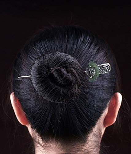 HangErFeng Hair Stick 925 Pure Silver Hairpin Chinese Elements Retro Creative Design for Old Фен-Shaped Jade Xiangyun