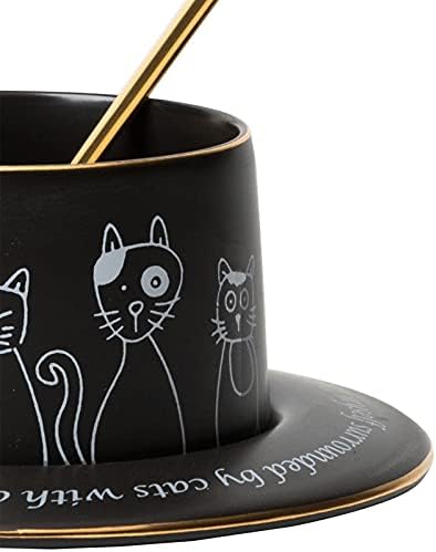 QFSLR Чаши Чаши за Чай и Кафе и Топли Напитки Комплект от 2 Дарби за Кучета, Котки и Любителите на Животни с Подарък Кутия