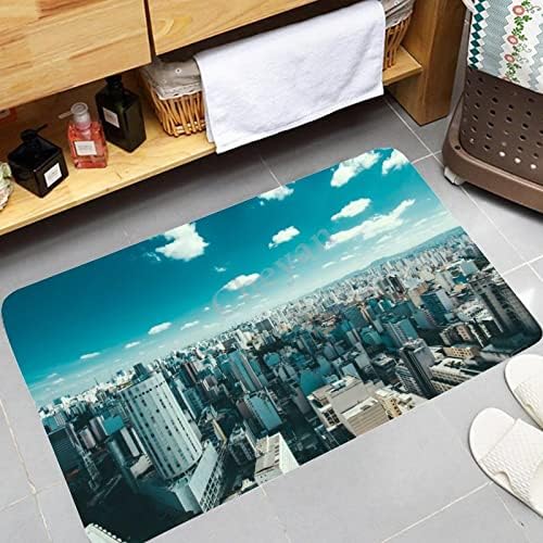 Diatomaceous Earth Bath Mat Rug Brazil Buildings City Cityscape Clouds Sao Paulo Fast-Drying & Water-Absorbent Door Mat,