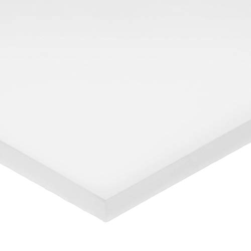 Бял ацеталевый пластмасов лист - 1 с Дебелина x 36 ширина x 36 с Дължина