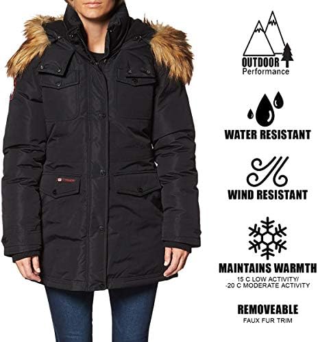 Canada Weather Gear Parka Coat for Women-Утепленная Зимно Яке с Качулка От изкуствена Кожа