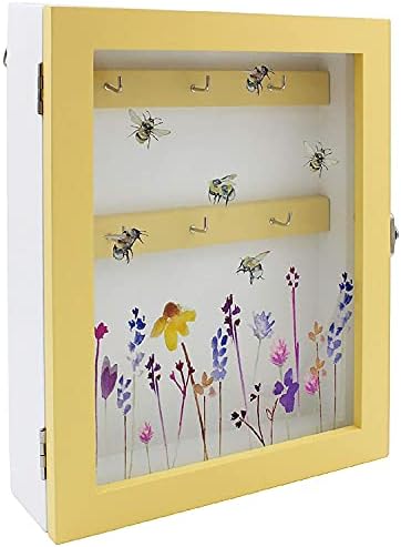 Lesser & Pavey Busy Bee Design Wooden 6 Key Holder Hook Cabinet Storage Box