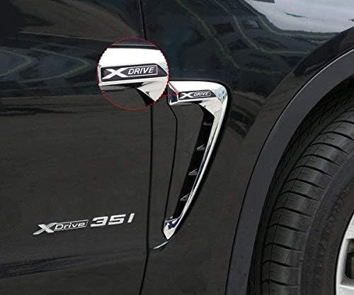ABS Xdrive Хрилете на Акула Странично Крило отдушник Украса Украса за X5 F15 X5M F85 14-17(Сребрист+бял)