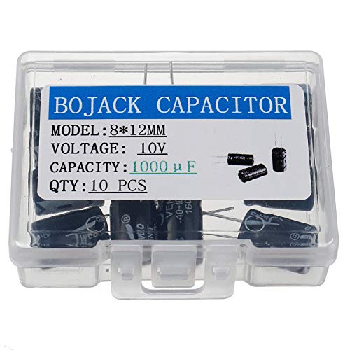 BOJACK 8X12mm 1000uF 10V 1000MFD 10Voltage ±20% Алуминиеви електролитни кондензатори(опаковка от 10 броя)