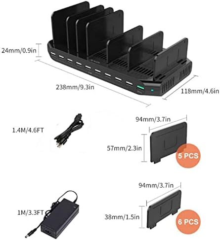 Alxum Бърза USB зарядно устройство с Бързо Зареждане 3.0 и Alxum USB зарядно устройство, за Няколко устройства на Apple, 120 W 10-Портов Телефон Организира Зарядно устройство с Пос