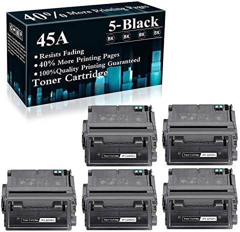5 Pack 45A | Q5945A Black Съвместима тонер касета Заместител на HP Laserjet 4200 4200N 4200dtn 4250 4250n 4250dtnsl 4300n
