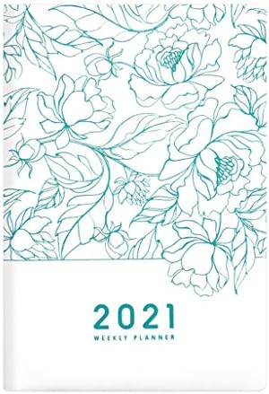 FOLA 2021 Planner (2021) Daily Planner-висока производителност управление на времето Календар, Бележник и дневник на работата, романтичен дневник A5( зелен)Organizer Notebook (цвят : бял)