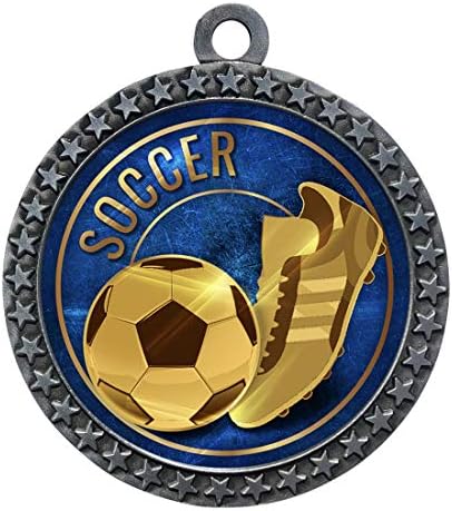Експрес-Медали-от 1 до 50 Опаковки Футболна Сребърни Медали Трофей с Шията Лента STDD212-EG46