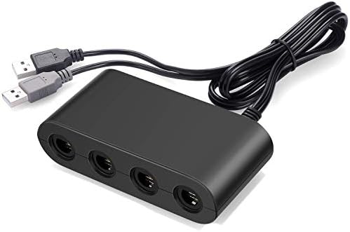 адаптер контролер pdobq е Съвместим с Gamecube и Wii U, КОМПЮТЪР, превключвател Gamecube Adapter Super Smash Bros. Поддръжка на Trubo и вибрации, Щепсела и да играе.