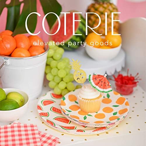 Coterie Fruit Large Paper Plates (Set of 10) - Party Plates For Summer Парти, Детски рожден ден, Tutti Fruitti Party,