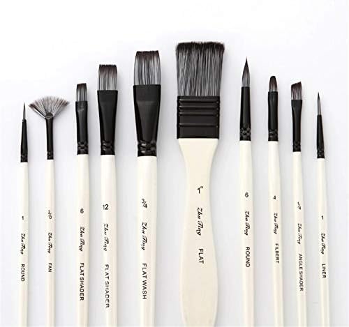 YADSHENG Paint Brushes Set 10pcs Paint Brushes Set Комплект Multiple Mediums Brushes for Oil, Acrylic Watercolor Gouache