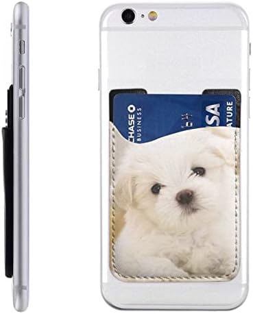 Сладък Малтийски Кученце Телефон На Притежателя На Картата Мобилен Телефон Нож На Картата На Портфейла Ръкав Мобилен Телефон