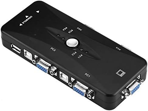 Qinlorgo VGA Switcher, Практичен ключ, ABS за видео игри компютърни видео рекордери(4 порта)