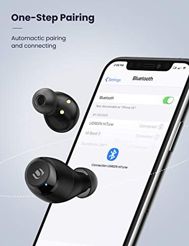 UGREEN True Wireless накрайници за уши Bluetooth 5.0, Безжични Слушалки с Вграден Микрофон, CVC 8.0 Шумоподавляющие Безжични