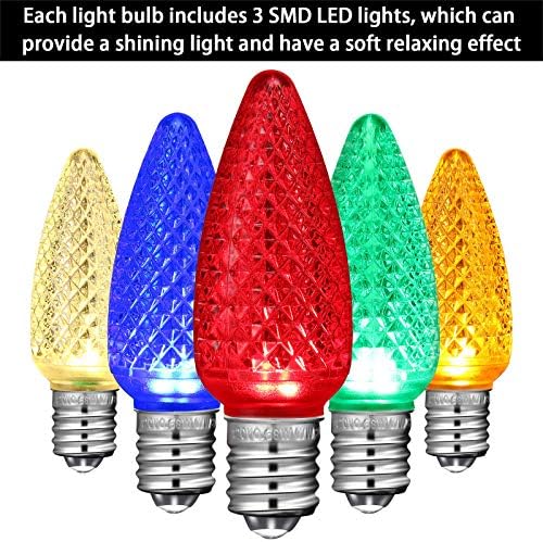 60 Парчета C9 LED Light Ягоди Лампи за Подмяна на Затъмняване Лампи са Подходящи E17 База Гнездо за Коледни Светлини Празнична