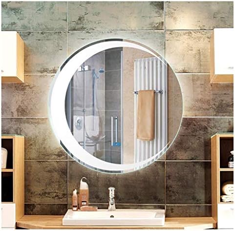 Огледало за баня Oceanindw LED Wall Mounted Lighted Simple Modern Intelligence Slivered Mirror with Smart Touch Button