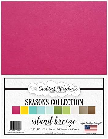 Seasons Collection Island Breeze Multi-Pack Assortment - 8.5 х 11 inch 100 lb Cover Cardstock - 50 Листа от склада, Cardstock