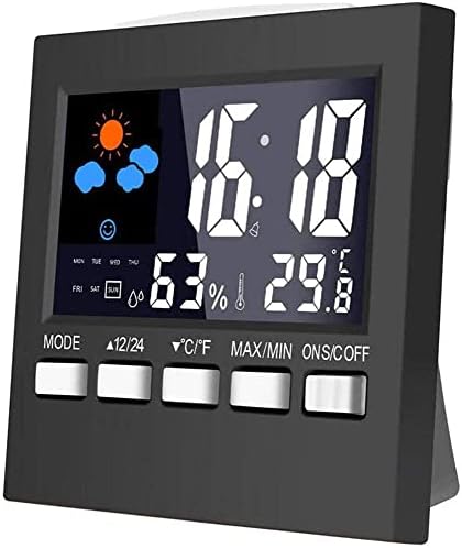 WPH Многофункционален Измерване на температура и влажност Часовник Аларма Цветен Екран Метео Часовници LCD Подсветка