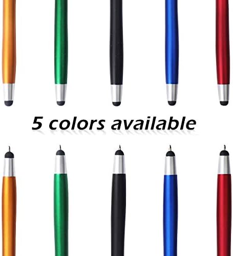 Химикалки Средната Точка на Черно Мастило за Тази Дръжка, stylus писалка за Сензорни Екрани 2 в 1 Офис Дръжка с Топчета Стилус за iPhone, iPad (5 броя)