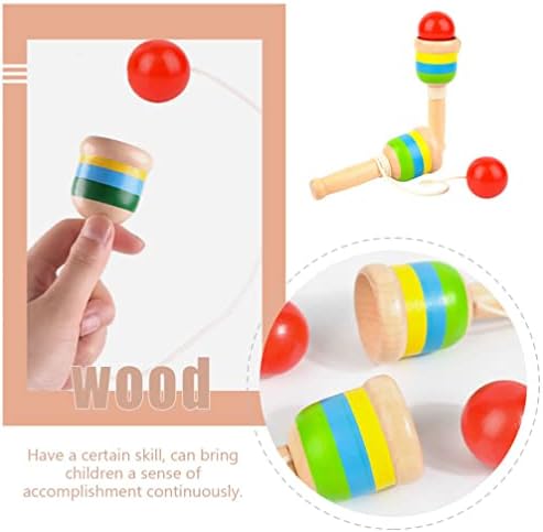 balacoo 2PCS Wood Хвани Топка Собственоръчно Wooden Cup and Ball Game Hand - Eye Coordination Exercise Toy Handcrafted Educational Toy Gifts for Boys and Girls