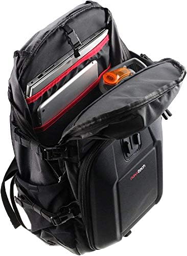 Navitech Action Camera Backpack & Red Storage Case with Integrated Chest Strap - Съвместимост с екшън камера AEE Magicam